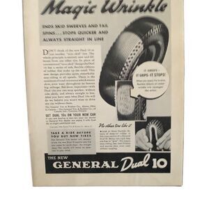 Vintage 1936 General Dual 10 Magic Wrinkle Ad Advertisement